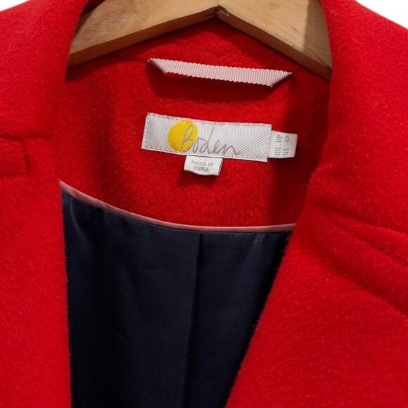 Boden Lindfield Wrap Coat In Cherry Red - Picture 5 of 10